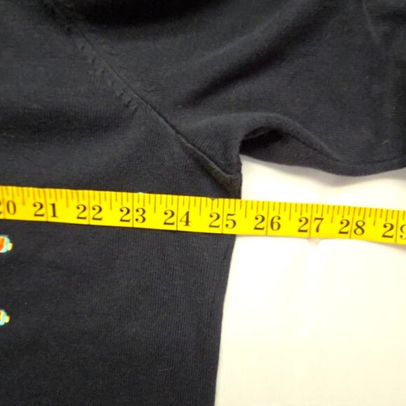 C.J. Banks Womens 1X Cardigan Tropical Fish Embroidery Black Button Front Top - Picture 10 of 11